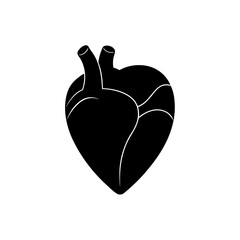 heart silhouette black vector icon style simple shape