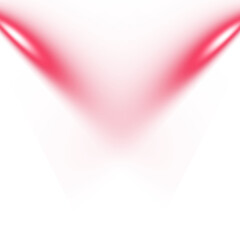 Red glowing beams isolated on transparent background