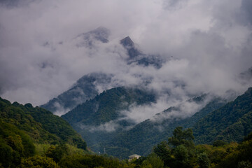 Foggy mountains in Qabala Azerbaijan