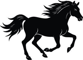 Horse Galloping Silhouette | Animal Motion Vector Illustration