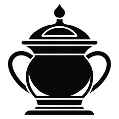 Black shows a sugar bowl with a lid and two handles