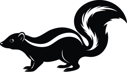 Skunk Silhouette | Wildlife Forest Animal Vector Design