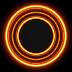 Circular Neon Light Design Template.