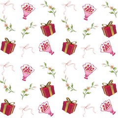 seamless pattern with gift boxes