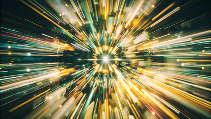 Abstract light streaks bursting from center radial glowing