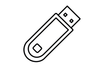 Simple outline of a flash drive for electronic data storage and transfer