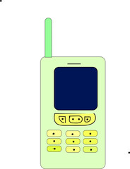 mobile phone icon isolated old technology retrofuturism retro vintage
