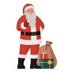 Happy Santa Claus giving a thumbs up