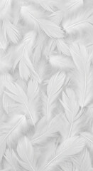 Obraz premium Delicate White Feather Texture: A Close-Up of Soft and Fluffy Feathers, Creating a Seamless and Pure Background
