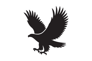 Silhouette of a majestic eagle in flight with wings spread wide