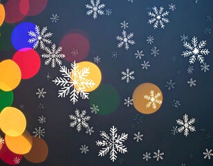 Festive snowflake bokeh background