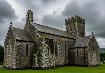 Ancient Stone Church Exterior.