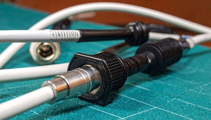 Close-up of soldering iron components