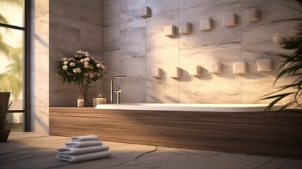 Relaxing Spa Bathroom with White Stone