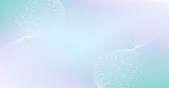 Futuristic technology network background with connecting dots and lines on soft gradient backdrop
