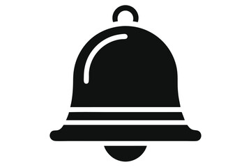 Black bell with smooth lines features a classic elegant shape on white