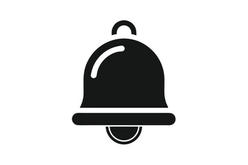 A basic bell symbol is presented in a simple flat monochrome style