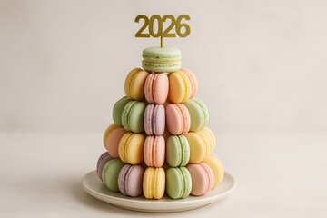 A giant glowing hologram of &ldquo;2026&rdquo; projected above a futuristic urban square. Modern digital celebration theme perfect for New Year events, technology, and creative visuals.