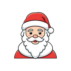 Jolly Santa Claus Character Outline Vector Illustration Waving with Simple Design for Web Icon