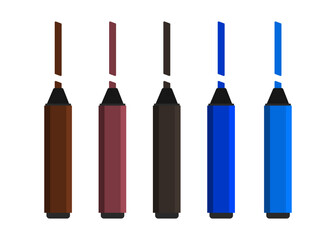 Colorful marker pens set. Highlighter pencil for school or kids