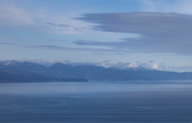 Water and mountains at Homer Spit