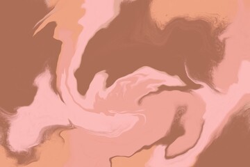 Abstract fluid marble background in warm tones of blush pink, beige, and terracotta, symbolizing organic flow, modern elegance, feminine beauty, and liquid motion.