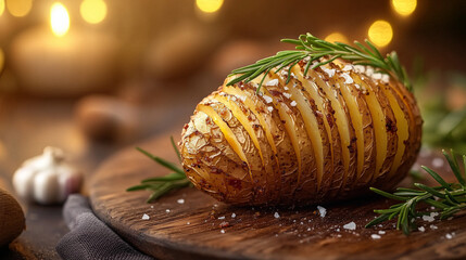 香ばしく焼き上げたハッセルバックポテト