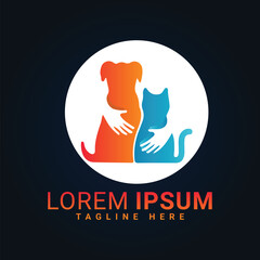 02.eps cat & dog vector logo design 