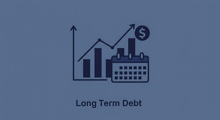 Financial growth chart with calendar and dollar symbol on blue background