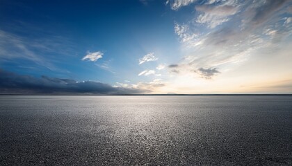 Sky Background Cloud Horizon With Dark Asphalt Floor Empty Outside Scene