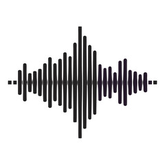 Detailed black soundwave shows fluctuating amplitude against a white background, offering data