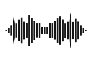 Abstract equalizer shows a symmetrical pattern made with black bars on a white background