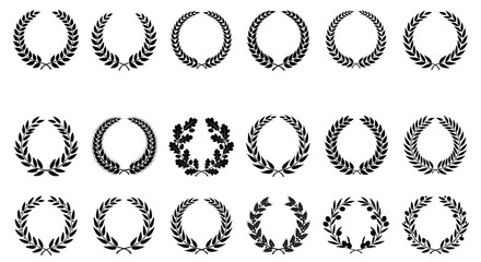 Obraz premium Collection of Classic Laurel Wreaths.