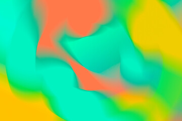 Vibrant Abstract Swirls of Turquoise Coral and Yellow Background Keywords: abstract, background