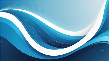 Abstract blue wave background design with flowing lines and light effects
