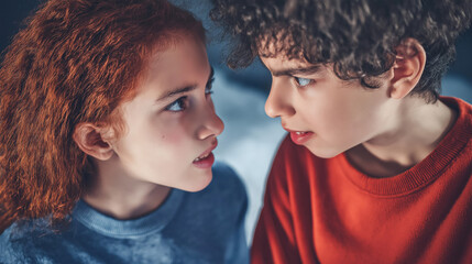 Obraz premium Sibling rivalry escalates into open hostility, revealing tensions, jealousy, and the fragile bonds that test family loyalty and understanding. 