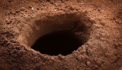 Empty Hole In Dark Brown Dirt