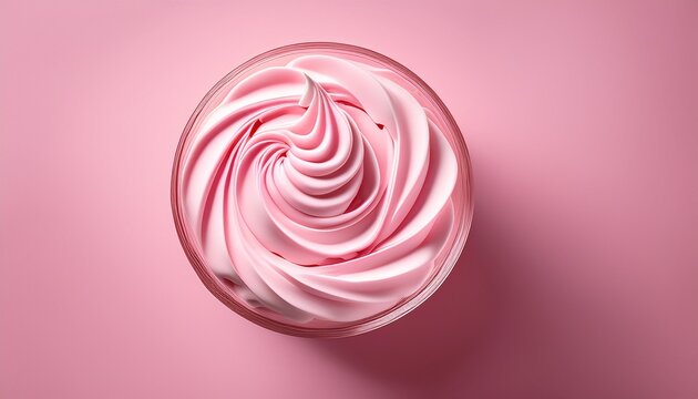 Soft Pink Whipped Cream Swirl On A Pastel Background Perfect For Beauty Or Food Related Designs Light And Airy Texture