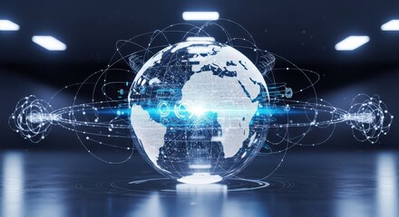 Global network digital technology world
