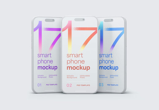 Clay Smartphone Mockup for App UI Designs