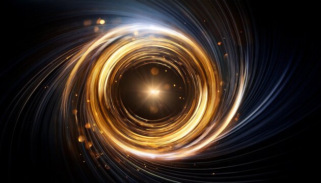 Abstract Circular Design With Swirling Particles And Light