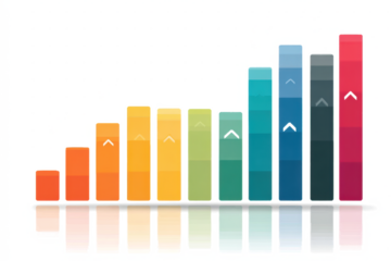 Colorful bar graph showing increasing trend, representing growth, progress, and positive development.