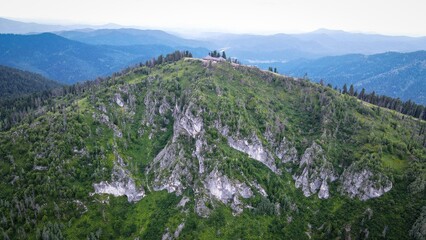 Cable car station near Teletskoe lake, Kokuya mount, Altai, Russia