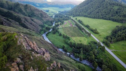 River Biya view near Artybash village, Altai, Russia