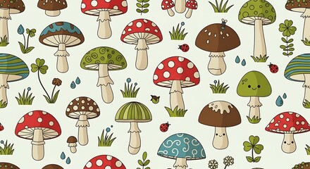 Mushroom Pattern Design.