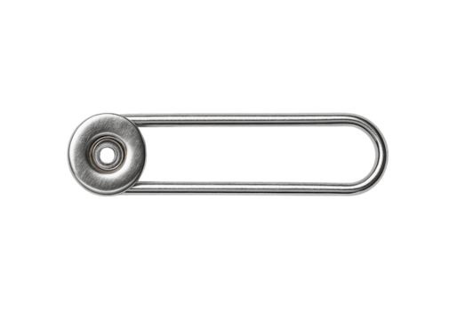 Silver Safety Pin Detail isolated on a transparent background