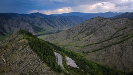 Scenic view of Chike-Taman mountain pass, Altai, Russia