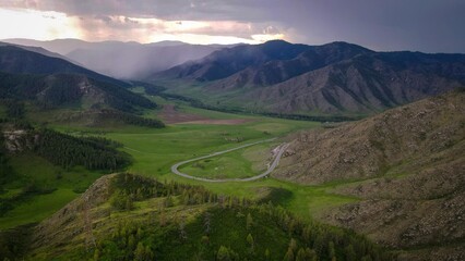Scenic view of Chike-Taman mountain pass, Altai, Russia