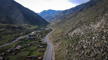 Scenic view of Chike-Taman mountain pass, Altai, Russia
