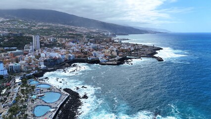 survol de Puerto de la Cruz, Tenerife, Îles Canaries, Espagne